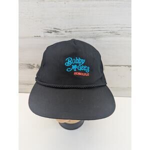 Vintage‎ Bobby Mcgee’s Logo Snapback Hat Honolulu Hawaii With Cord Brim